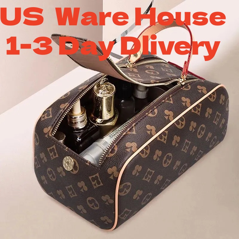 Double zipper men travelling toilet bag designer women wash large capacity cosmetic bags toiletry Pouch makeup bags with dustbag Classic Luxury designer 5A