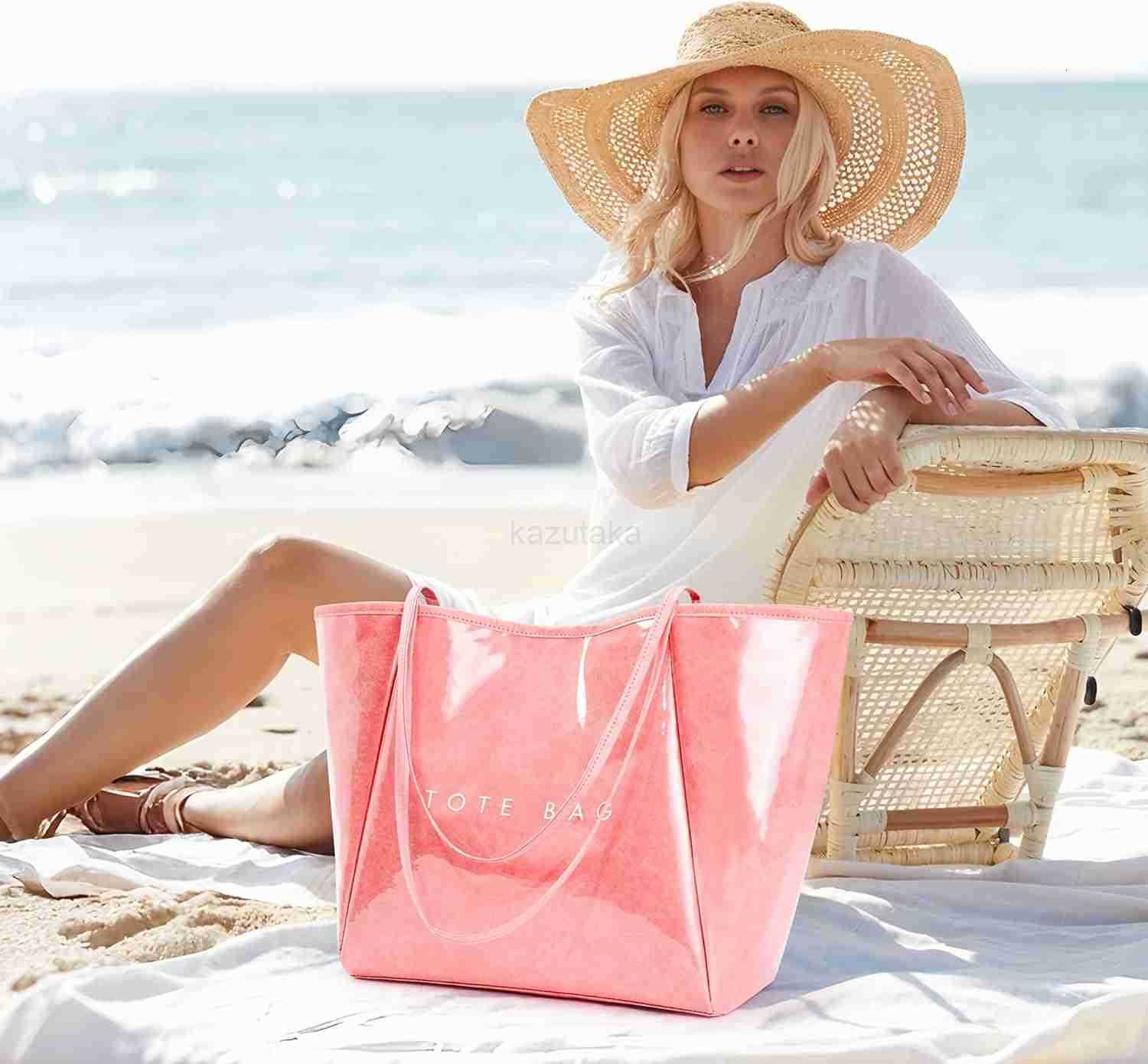 PVC Tote Women Weekender Bag Large Shopper Handbag Oversize Shoulder Travel Purse Z250908