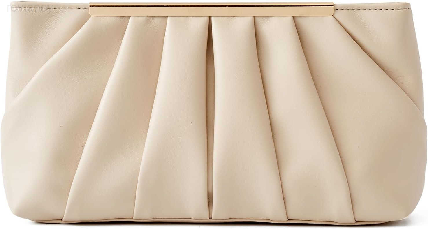Clutch Purse Dressy Pleated Formal Evening Bag Simple Classy Handbag for WomenW250908
