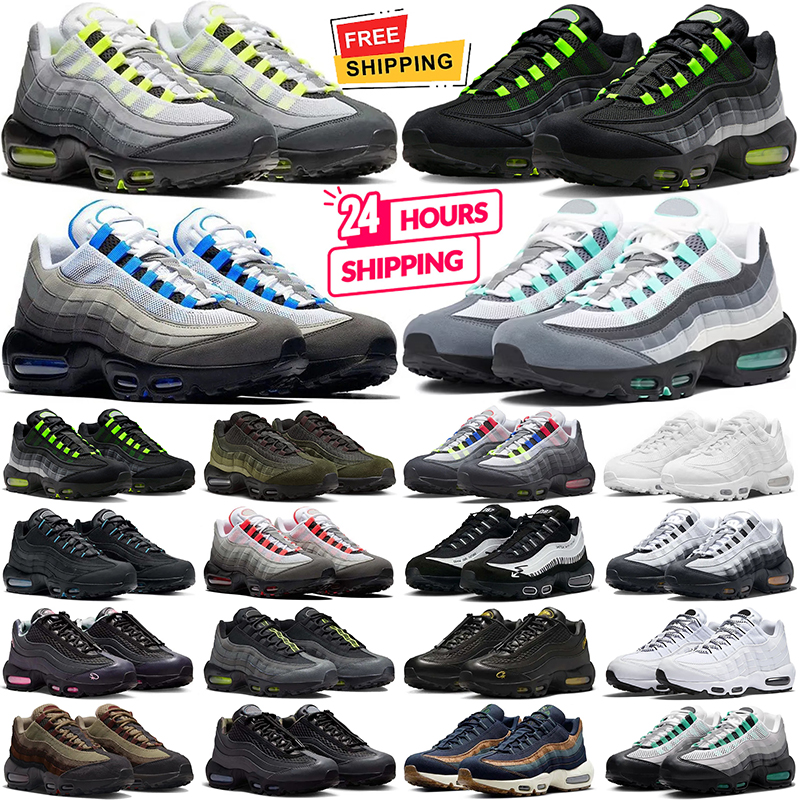 Free Shipping 95 Running Shoes OG 95s Neon Designer Sneakers chaussure Hyper Turquoise Triple Black White Womens Mens Trainers Men Women Outdoor Sports hotsale