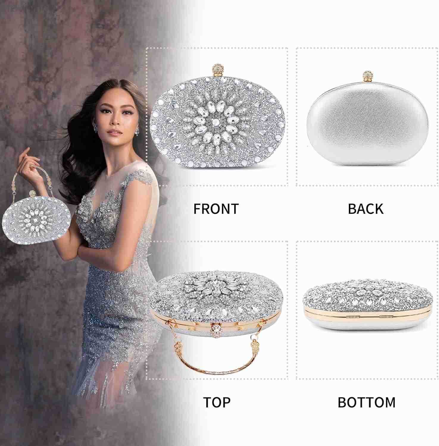 Womens Evening CluTCh Purses RhinESTone Bag Handbags For Weddings Formal Prom PartyW250908