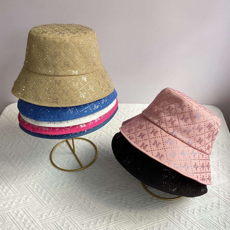 designer hat Ins spring summer sun luxury full rhinestone letter n fashion fisherman wide brim faceshielding small bucket hat hats for men mens cap