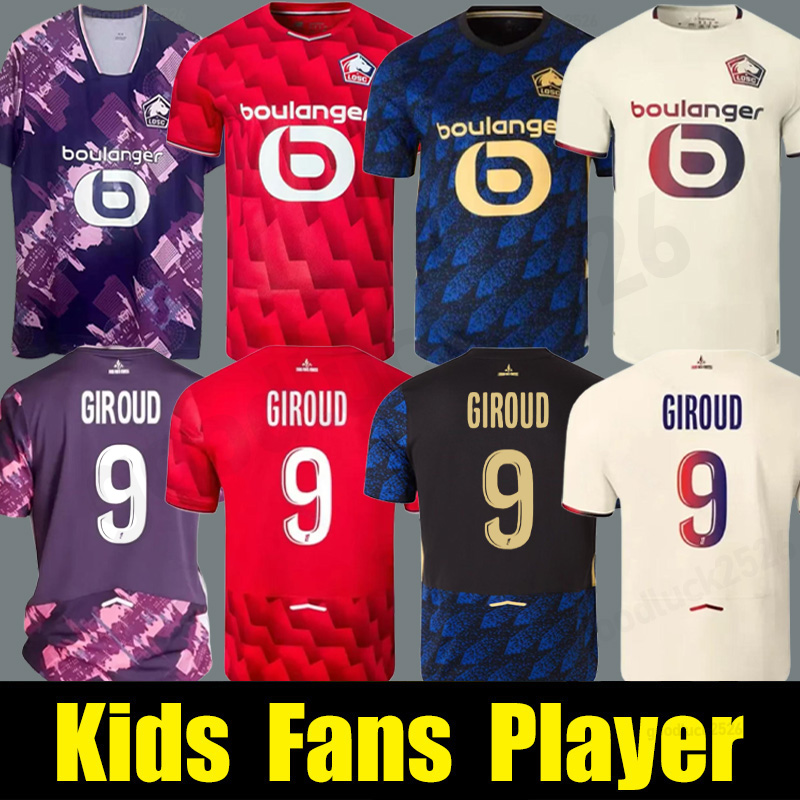 25 26 Maillot Lille Soccer Jerseys 2025 2026 LOSC Fourth Football Jersey Shirt Kit Home Away Third HARALDSSON Men Kids Kit GIROUD J DAVID ZHEGROVA ANGEL YAZICI