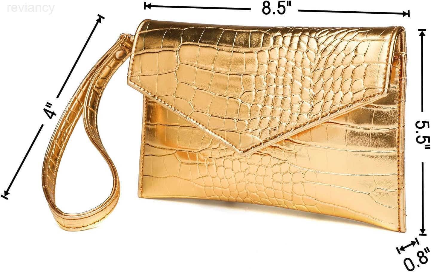 Small Envelope Clutch Purse for Women Leather Handbag Wallet Evening Bag with Detachable Wristlet StrapW250908