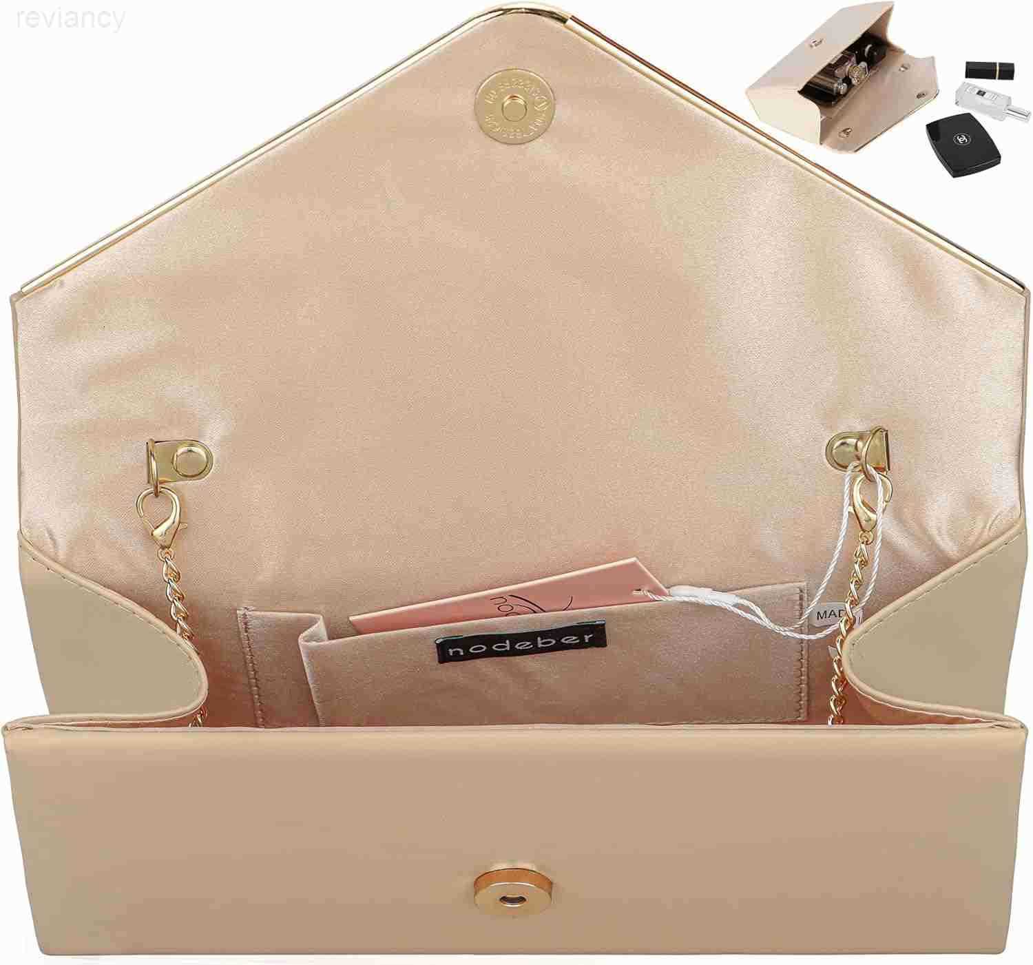 Leather Envelope Clutch Bag Classic Dressy Purse Foldover Evening HandbagW250908