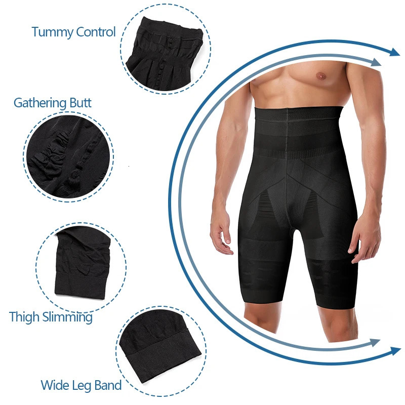 Men Tummy Control Shorts High Waist Slimming Shapewear Abdomen Belly Flat Body Shaper Leg Underwear Compression Briefs Boxer 3XL 250908