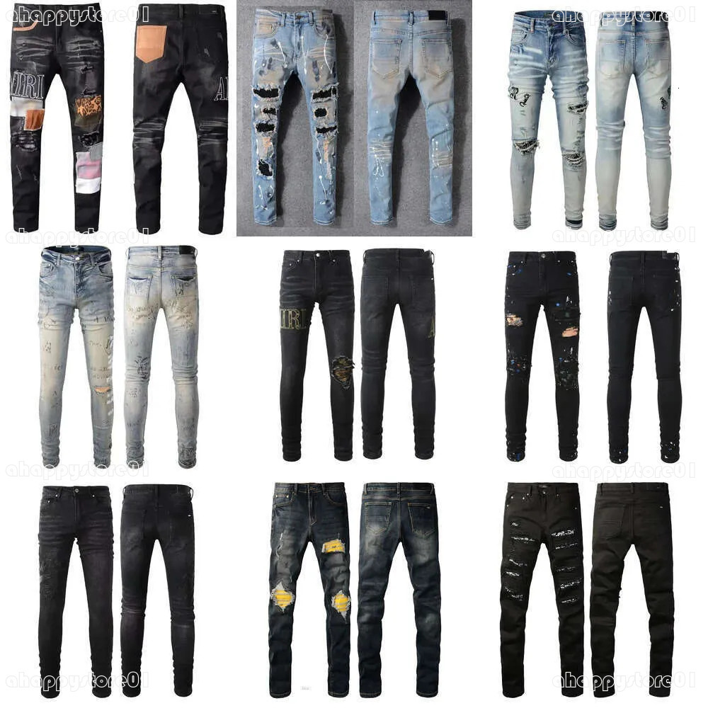 Amira Jeans Mens Designer Jean Black Pencil Pants Hole Cotton Print Hip Hop Streetwear Pants Casual Streetwear Casual Joggers Pant Jeans Skinny Jeans Amirijeand 31B