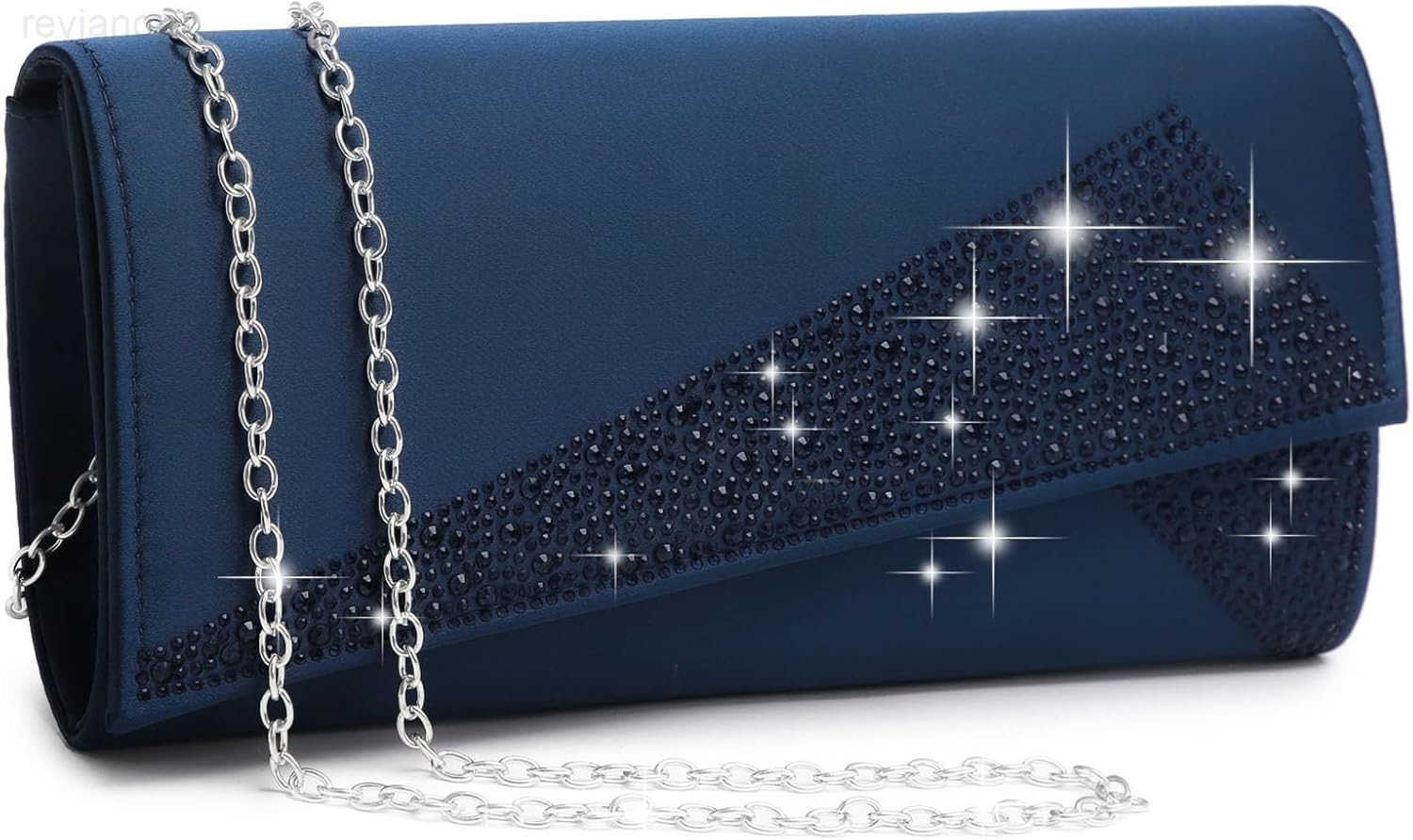 Womens Satin Rhinestone Clutch Evening Bags Sparkle Glitter Shiny Purse Handbag for Party Wedding Cocktail PromW250908