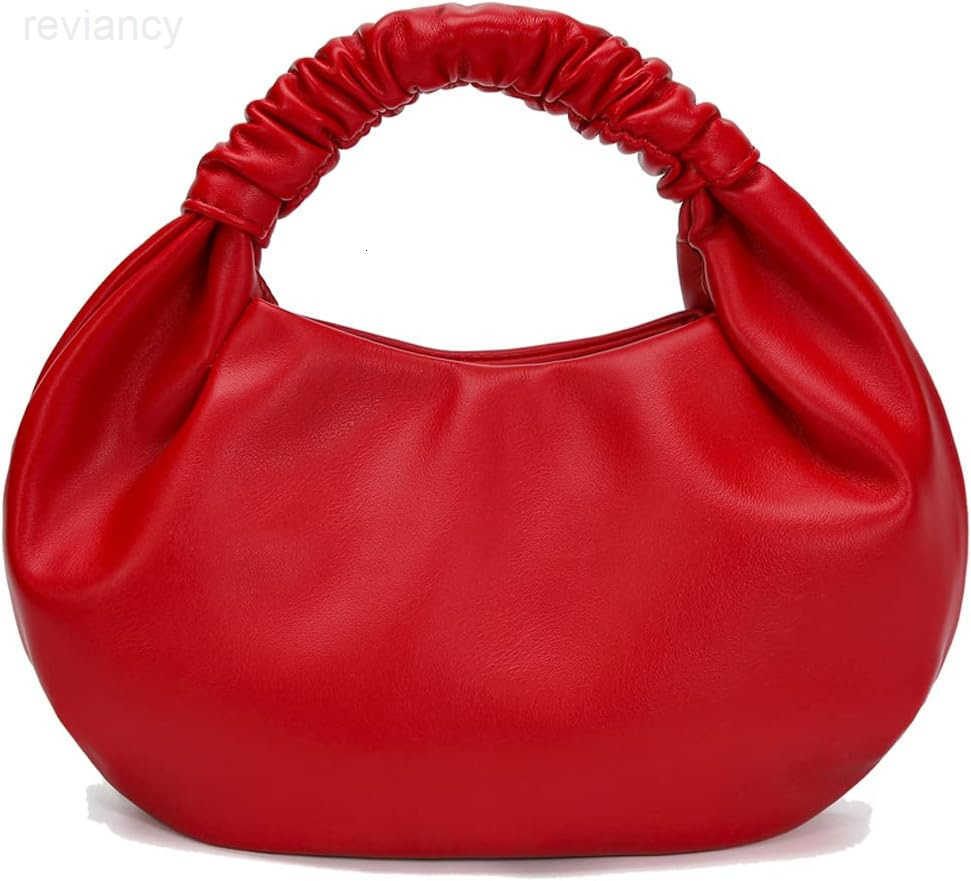 Mini Hobo Tote Bags for Women Soft Leather Clutch Purses for Women CloudShaped Top Handle BagsW250908