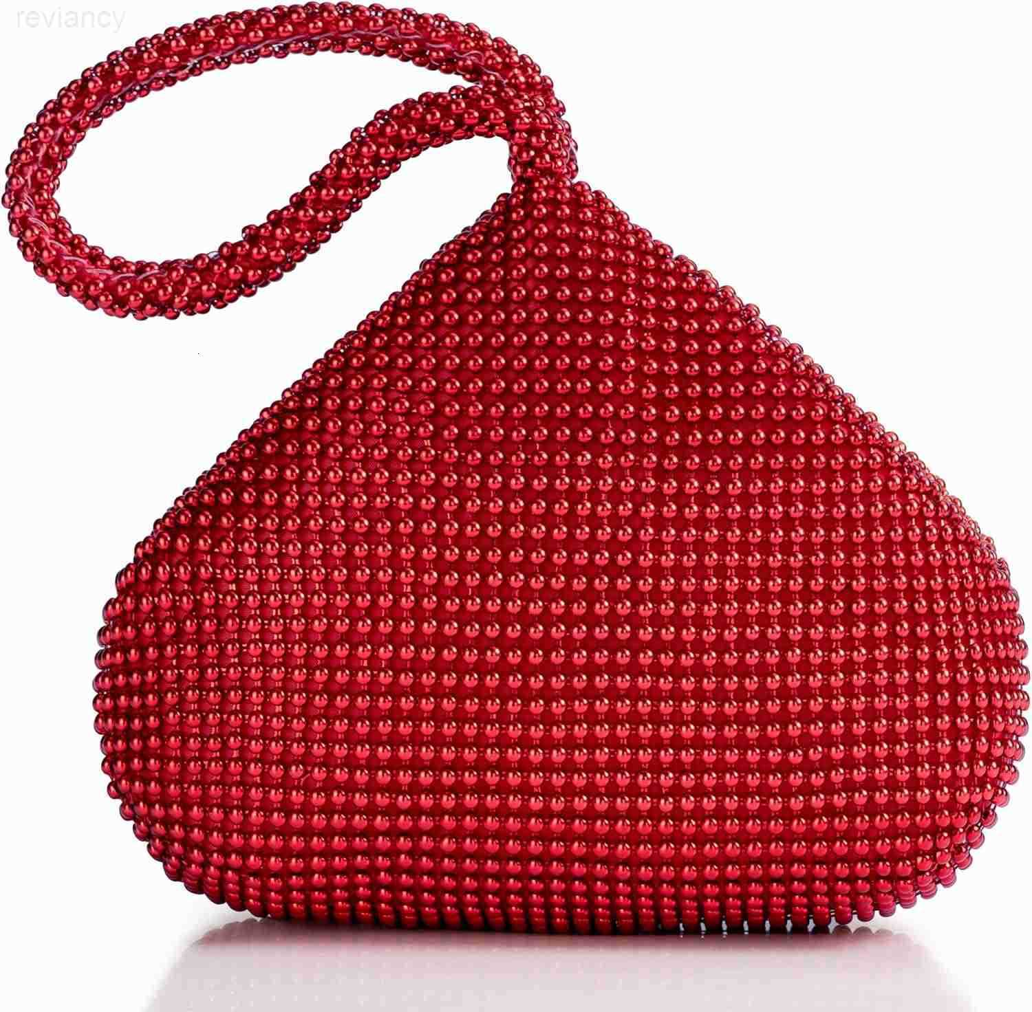Womens Beaded Clutch Evening Bags Vintage Elegant Triangle Purse for 1920s Party Prom WeddingW250908
