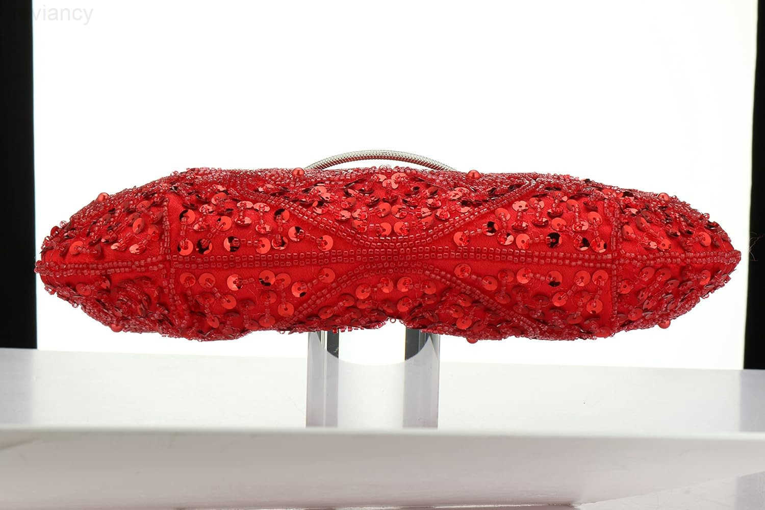 Beaded Sequin Flower Evening Purse Large Clutch BagW250908