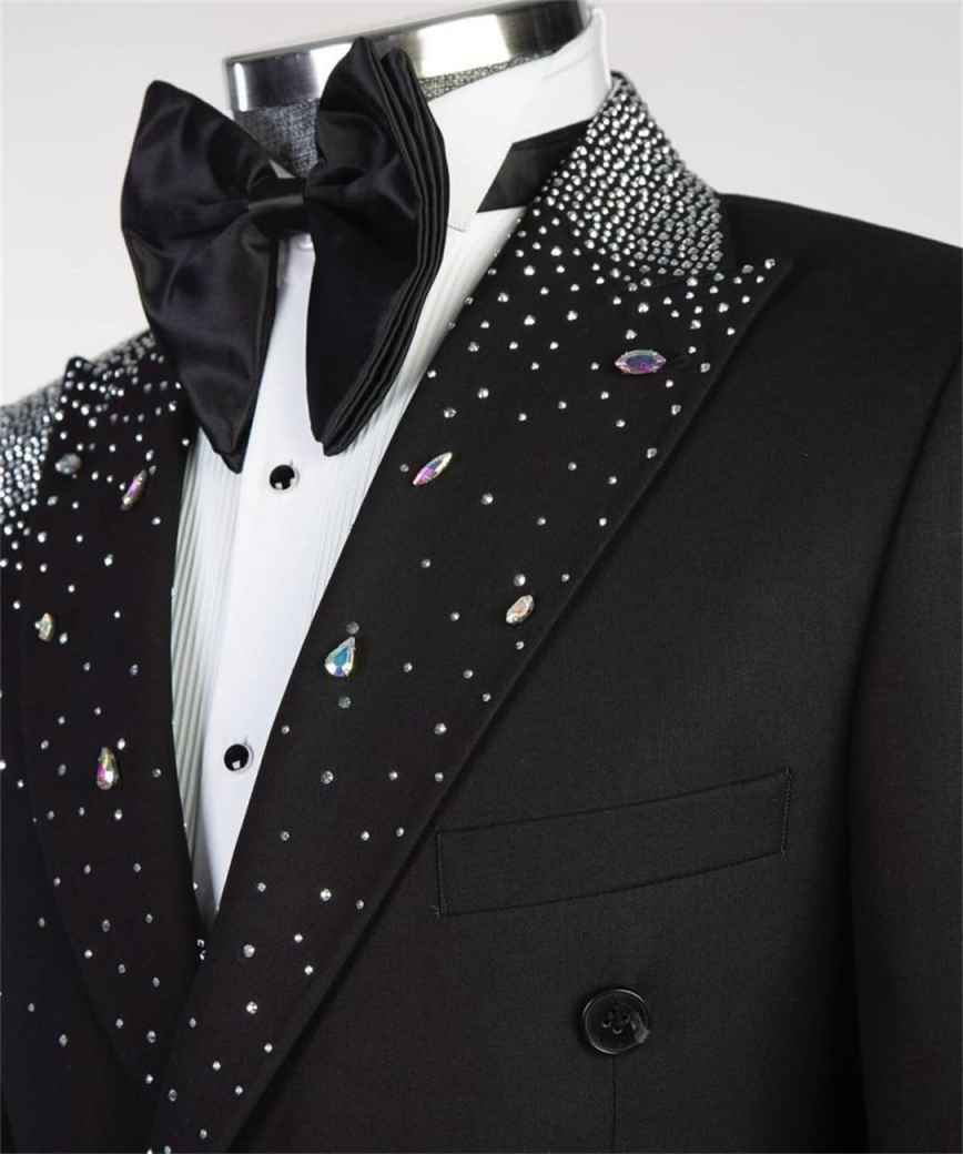 Fashion Wedding Men Suit Party Suits Slim Fit 2-Pcs Coat Pants Tailor-Made Beads Groom Groomsman Formal Occasions Customized M254235