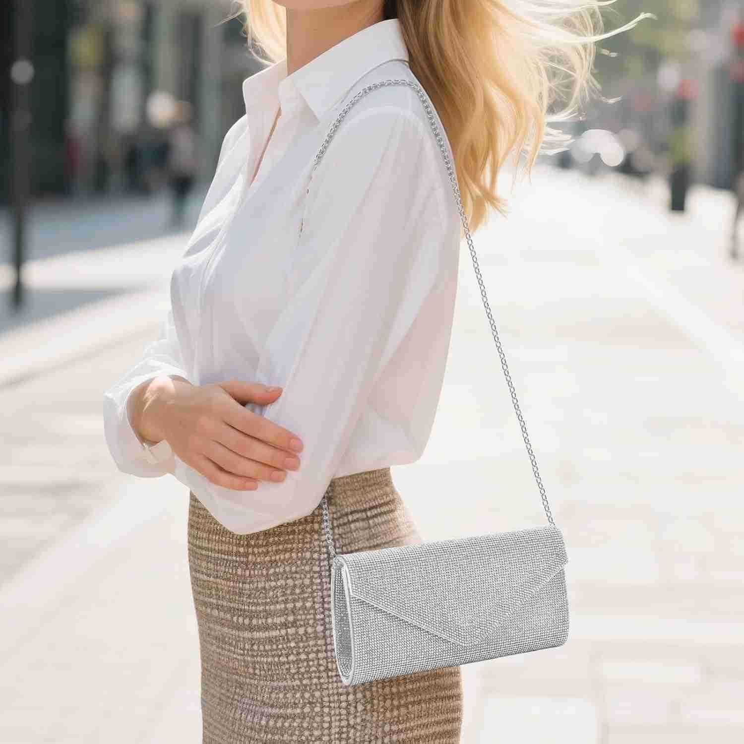 Clutch Purses for Women Sparkly Glitter Evening Bags Handbag for 1920s Party Wedding Engagement PromW250908