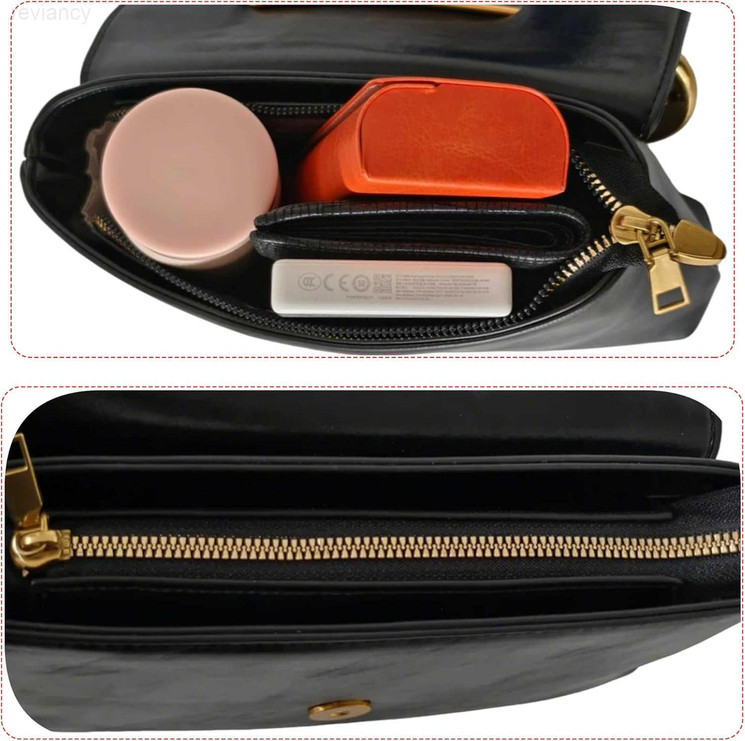 Womens Small Black Soft Pin Shaped Vegan Leather Crossbody Purse Bag with Gold Metallic Handles ChainW250908