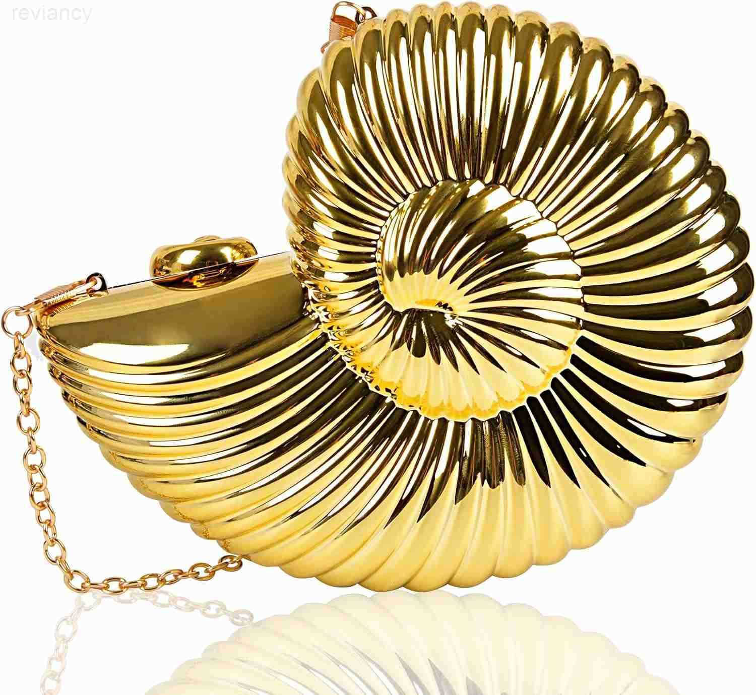 ConchShell Shoulder Handbag Novelty Chain Strap Purse Acrylic Fashion Crossbody Evening Bag Clutch for Women GirlW250908