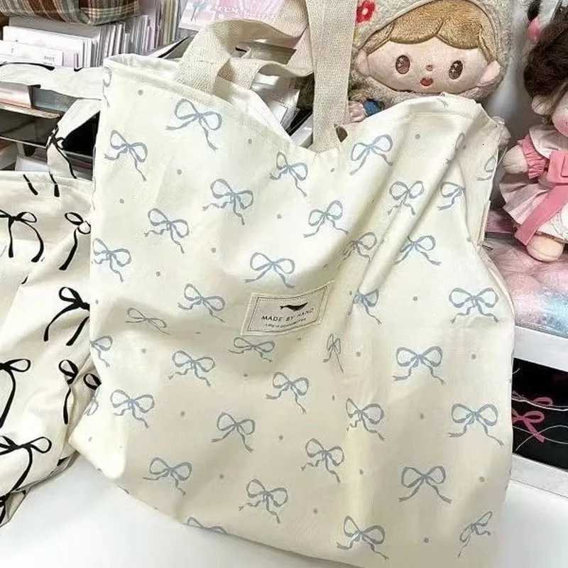 New Female Student Korean Version Shoulder Bag Commuting Large Capacity Tote Bag Bow Tie Handbag Shopping Bag R250908