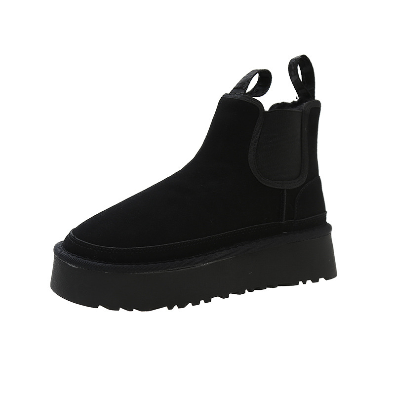 Free shipping designer Maintain temperature Thick soled microfiber leather snow boots for women fashionable cotton shoes with thick velvet womens cold