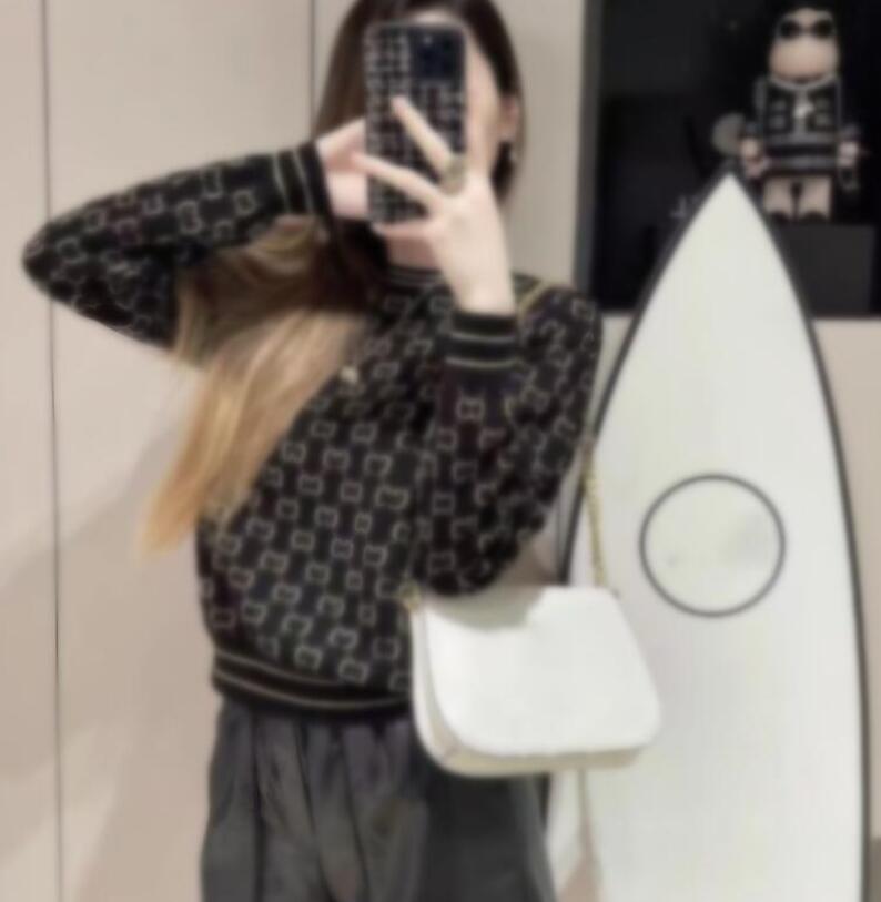 womens sweater for luxury clothes woman designer sweaters casual knit contrast color autumn fashion Brand Top ladies collar cotton coat