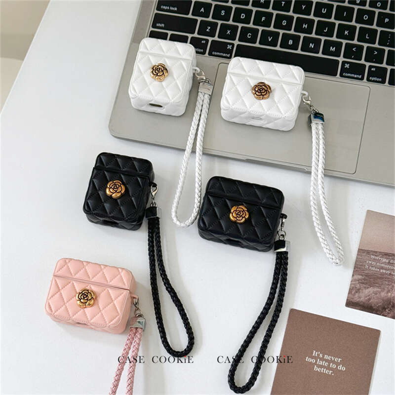 DHgargets Camellia Apple 1/2 Generation Earphone Soft Protective Case Compatible with Pro2 Short Strap AirPods