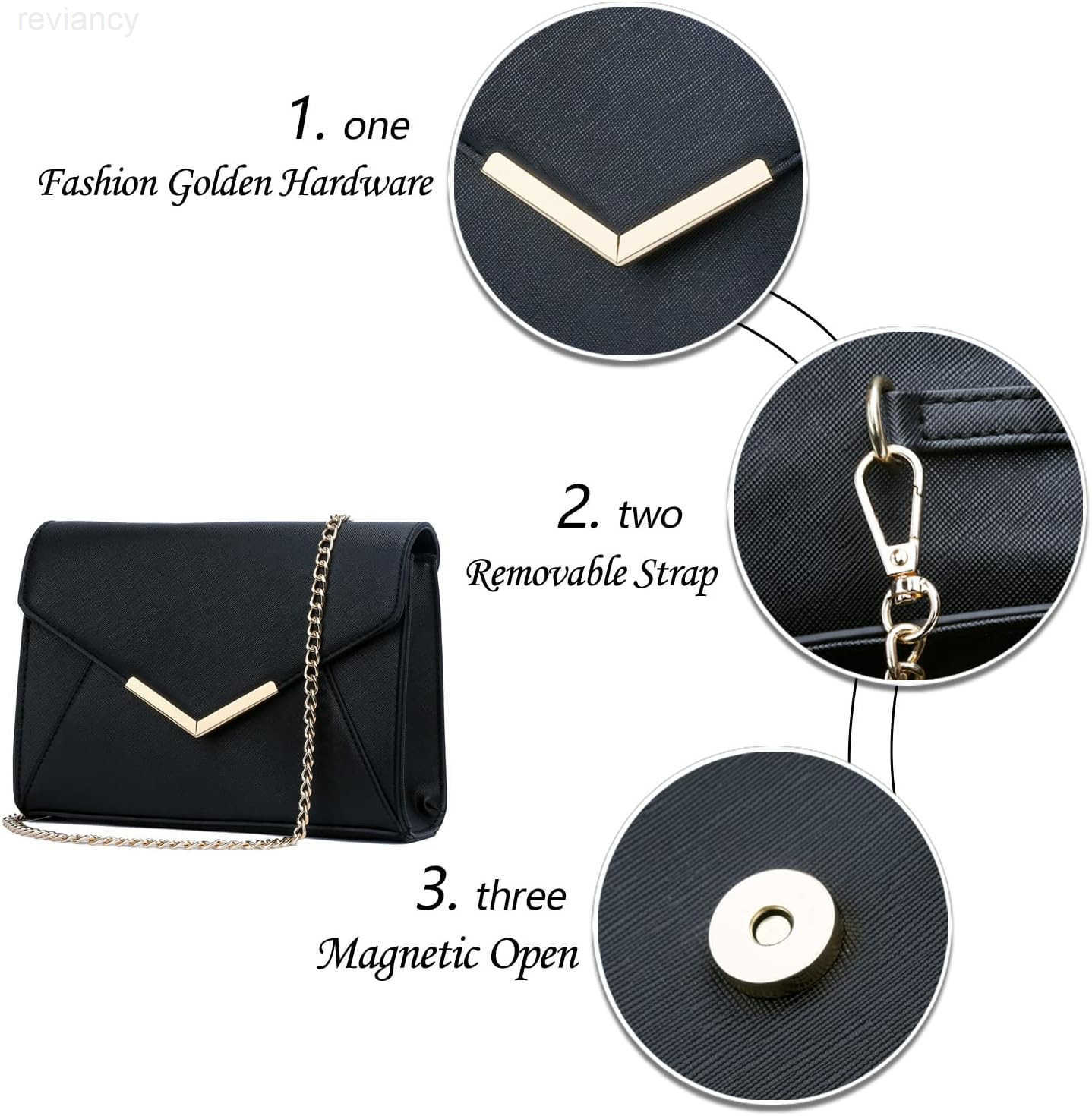Women Elegant Faux Leather Evening Envelope Clutch Purse Foldover Bags for Party Wedding PromW250908