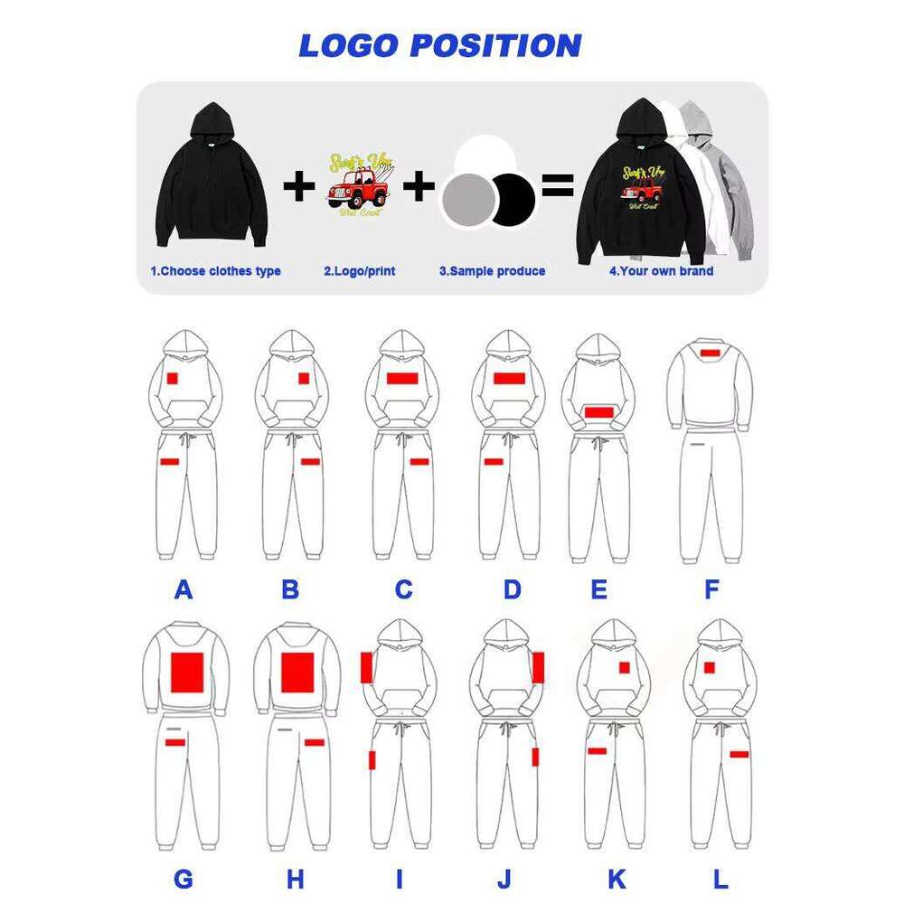 Logo Print Unisex Blank Cotton French Wool Sweatshirt Men's Hoodie