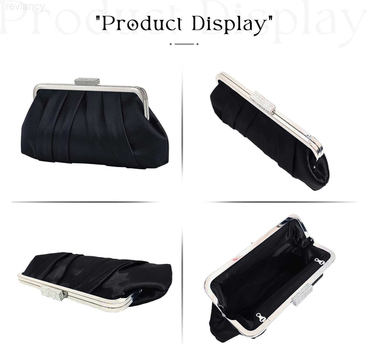 Women Elegant Pleated Clutch Bag Ruched Purse with Metal Chain Dressy Crossbody Shoulder Bag for Weddings GalasW250908