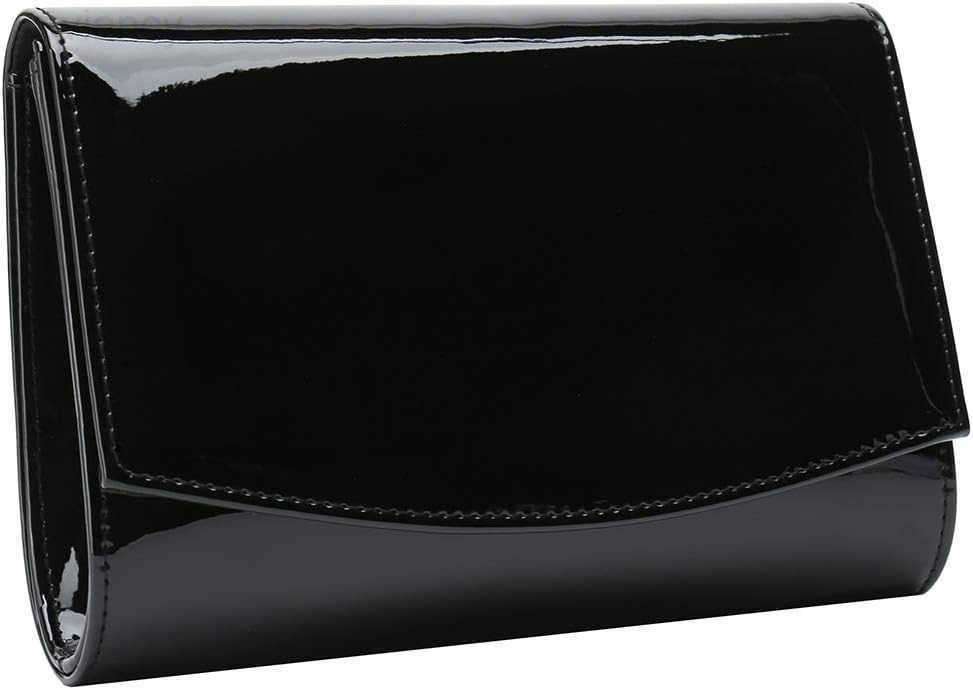 Patent Leather Flap Clutch Classic Elegant Evening Bag Chic Dress PurseW250908