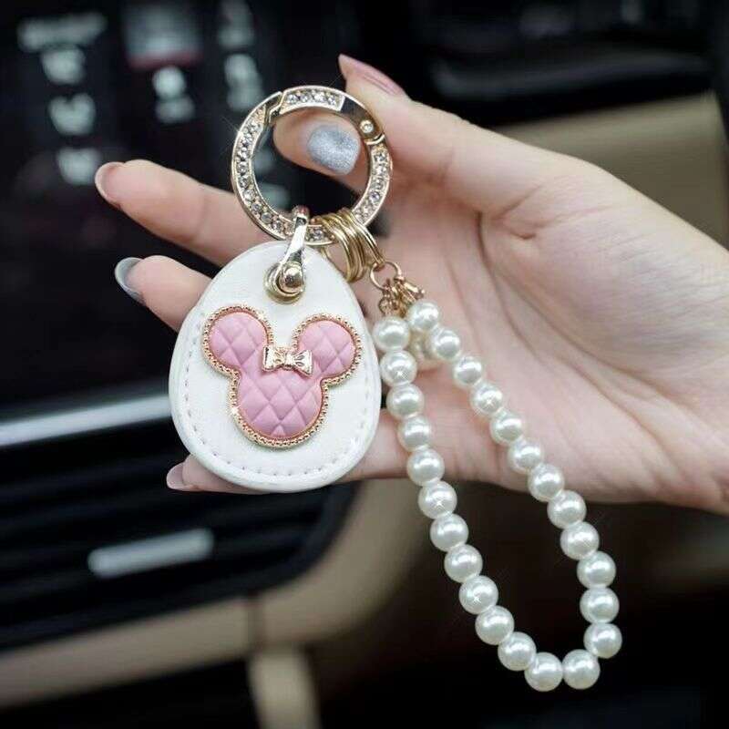 DHEssentials Cute Car Keychains for Girls: Leather - made, Suitable for Bags & Car Accessories