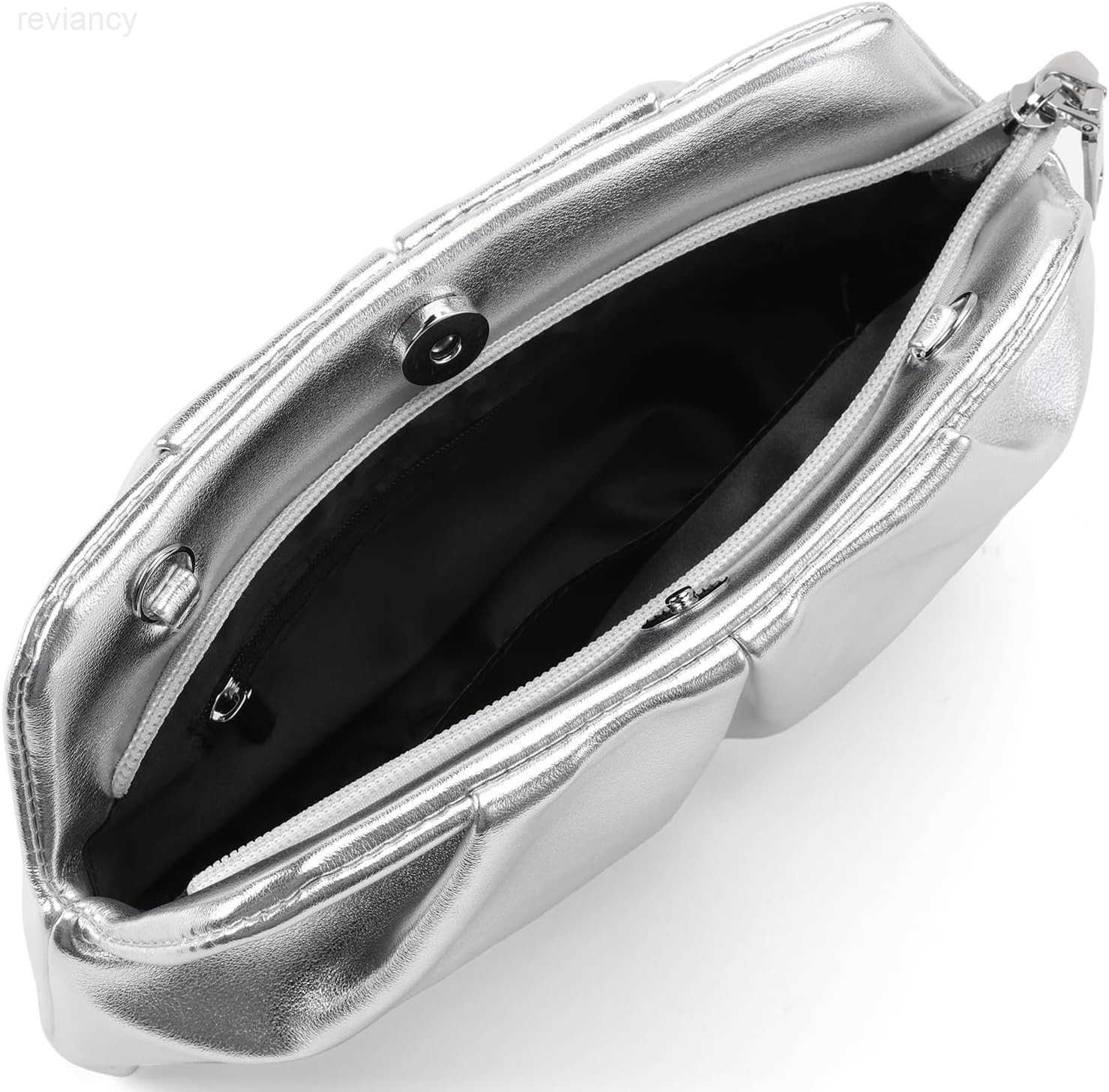 Women Clutch Bag Dressy Formal Handbag Pleated PU Clutch Purse Detachable Chain Crossbody BagW250908