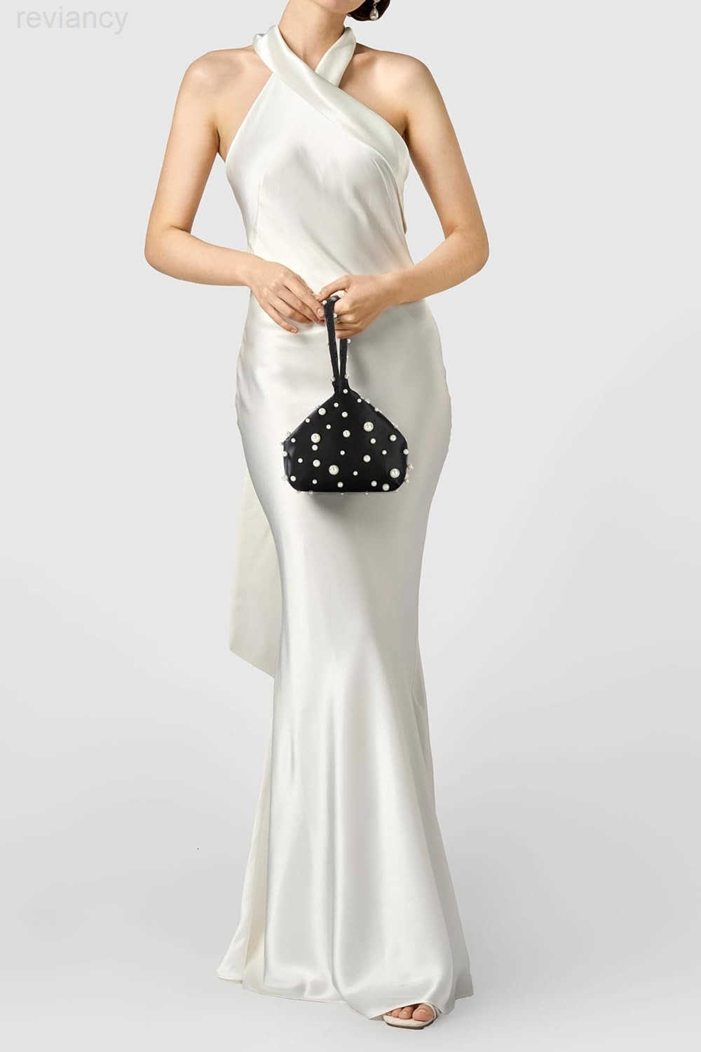 Clutch Purses for Women Satin Evening Bag Triangle Purse Pearl Handbag for Wedding Prom PartyW250908