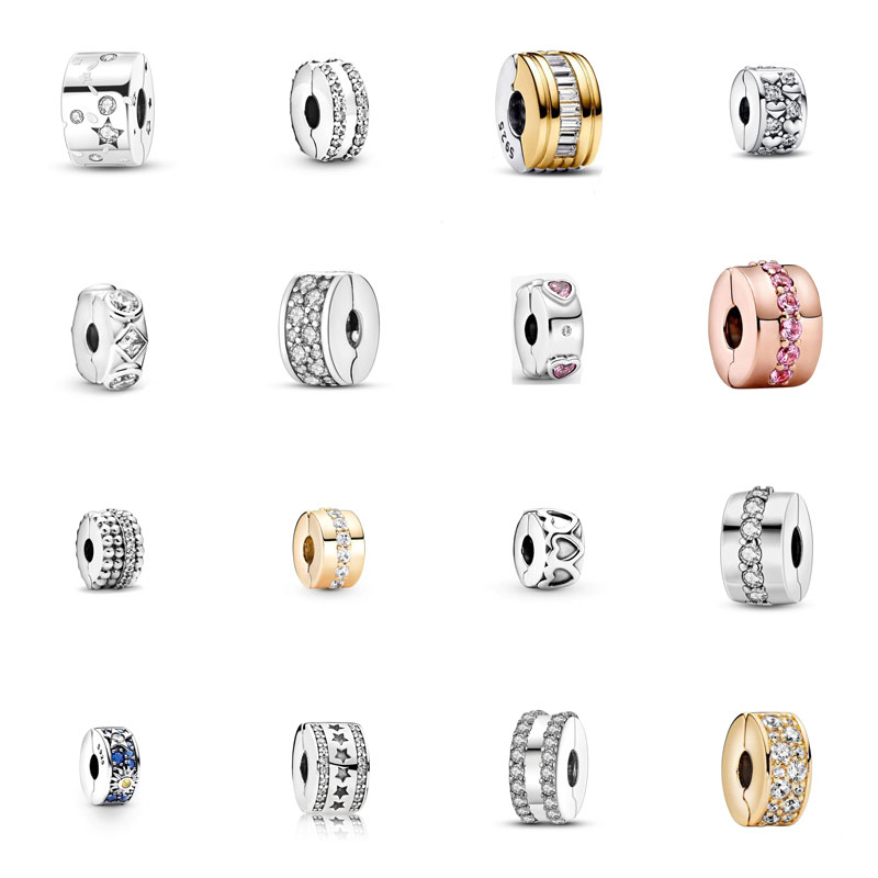 S925 Silver Designer Charm Round Bead Tire Wheel Bead Love Pentagram Inlaid Diamond Positioning Bead Bracelet DIY Hanging Bead Free Shipping Birthday Gift