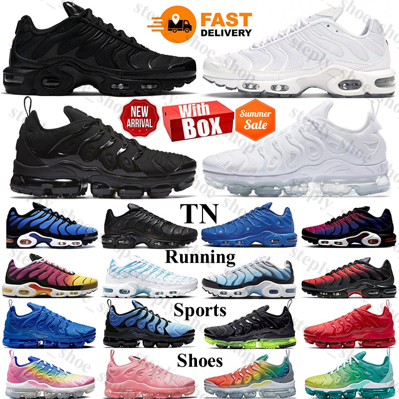 Designer Shoes With Box Tn Plus tns Running Shoes Men Women Triple White Black Hyper Blue Game Royal Gradient Tennis Breathable Mens Trainers Outdoor Sports Sneakers