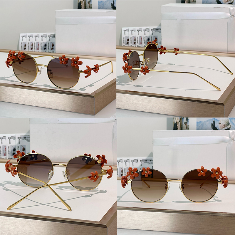 Designer Daisy Field 40173 Sunglasses Light Metal Frame Oval Ladies Sunglasses Fashion Party Style Stage Performance Wearing Women Unique Sunglasses With box