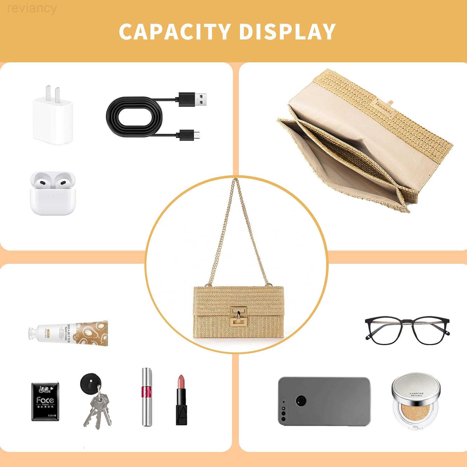 Clutch Purse for Women Designer Evening Handbag Summer Beach Shoulder Crossbody BagW250908