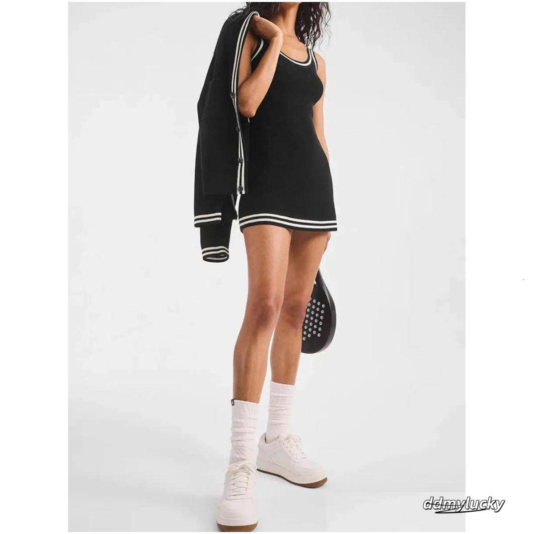 Basic Casual Dresses Womens Summer Fashion Tennis Club Sweater Knit Dress Shortsleeve Drop Delivery Apparel Clothing Otxke ddmyLucky ddmyLucky ddmyLuc