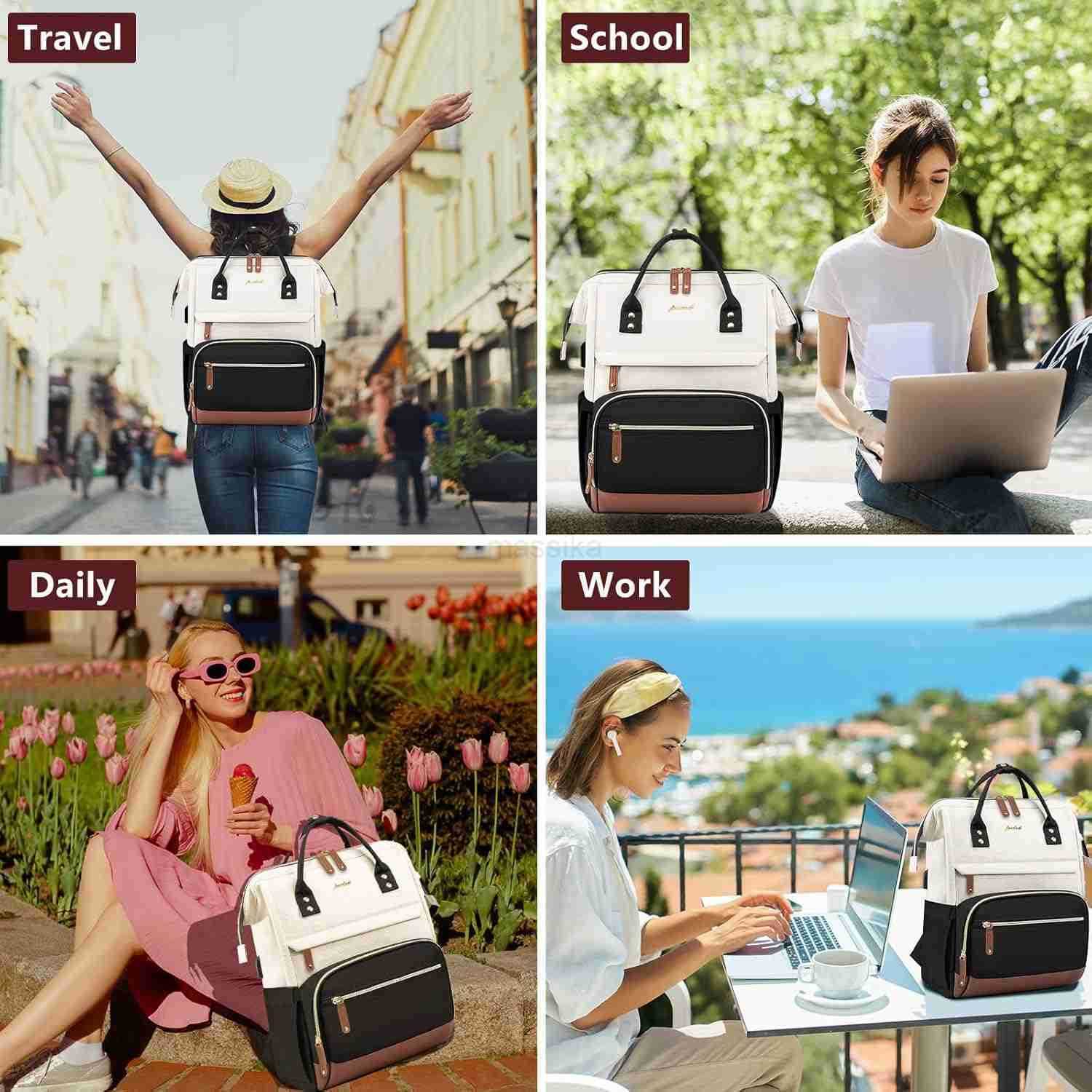 Backpack for Women Work Bags 156 inch Laptop Backpack Purse Waterproof Backpacks with USB Charger College Bookbag Casual Business Computer Backpack fo