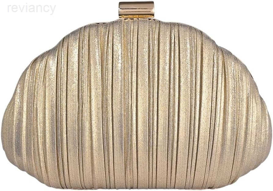 Womens Shell Shaped Clutch Purse Ruched Mini Crossbody Bag Elegant Evening Handbag with Chain StrapW250908