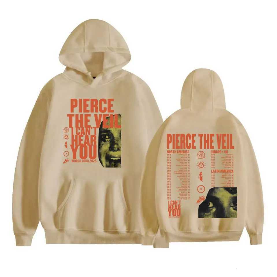 Pierce The Veil I Cant Hear You Tour 2025 Hooded Men Women Harajuku Hip Hop Rock Punk Sweatshirt Casual Fleece Oversized HoodieXJ250908
