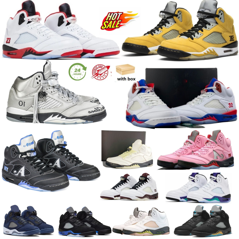 Men Basketball Shoes 5s Black Tongue Fire Red Metallic Grape Tokyo23 Awake Arctic Pink 5 Reimagined Violet Ore Wolf Grey Midnight Luminous Green Sports shoe Sneakers