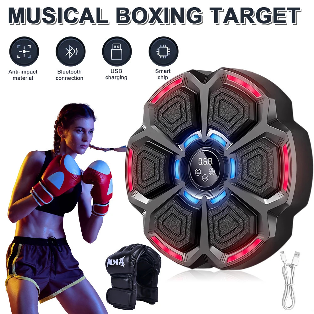 Music Boxing Machine Workout Adjustable Speed WallMounted Exercise Equipment Type C Rechargeable for Adults Kids 250908