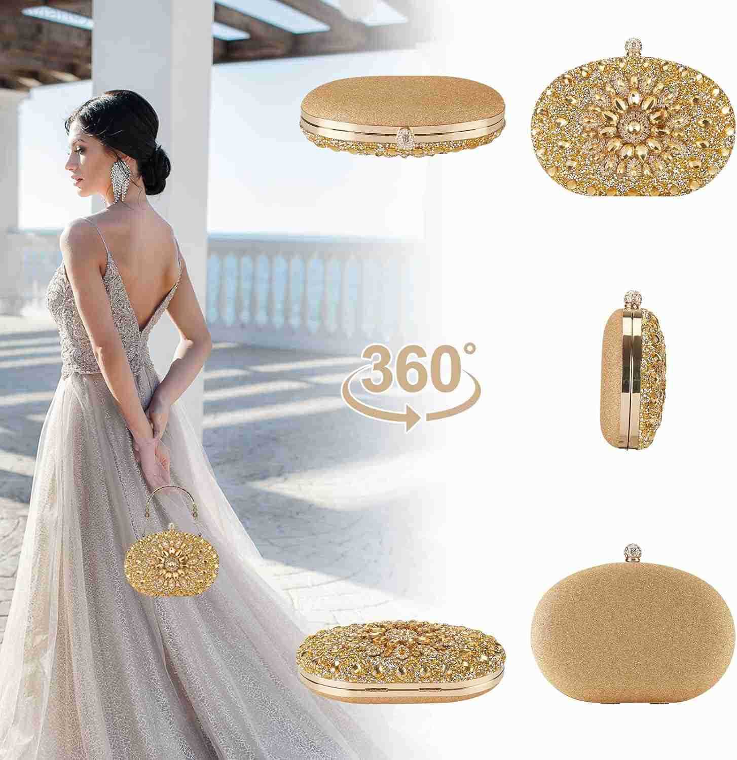 Evening Clutch Purses for Women Evening WeddingsParty Purses Crystal Diamond Glitter Sparkly HandbagW250908