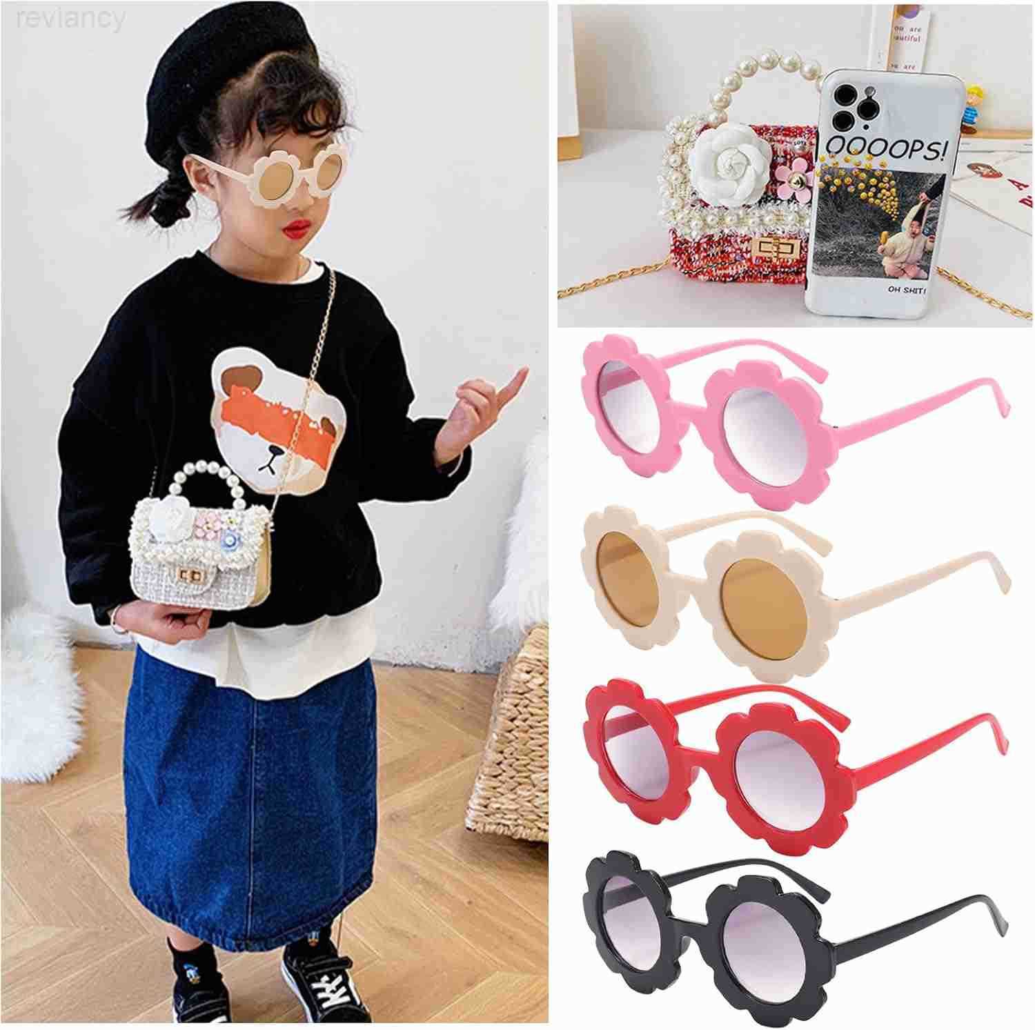 Little Girls Toddler Crossbody Purse with Pearl Flowers Mini Cute Princess Handbags Shoulder Chain BagW250908