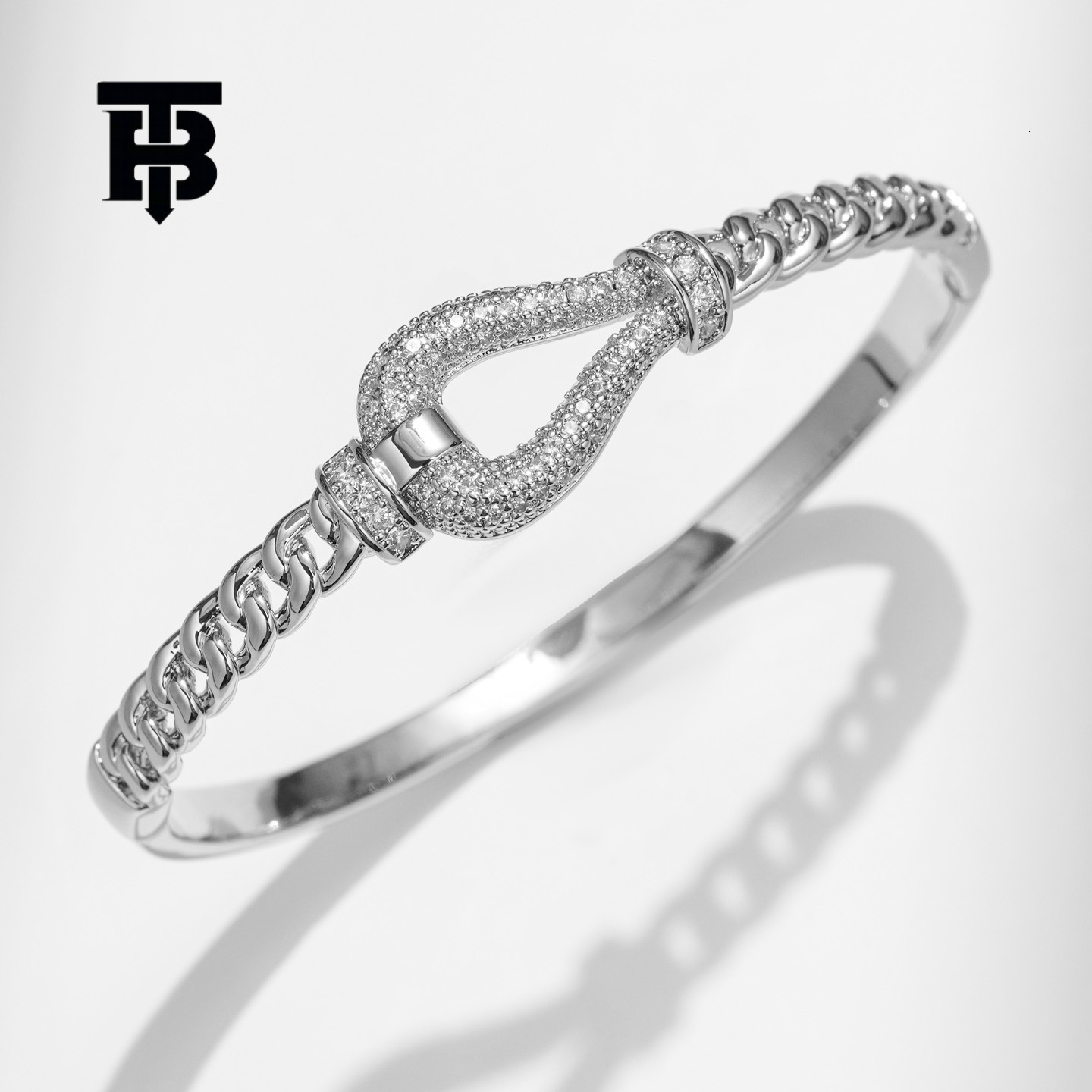 TB BHULAMTE Women's Luxury Accessories High-quality Copper Zircon Bracelets Europe Classic Horseshoe Buckle High-end Bracelets Stackable Designer