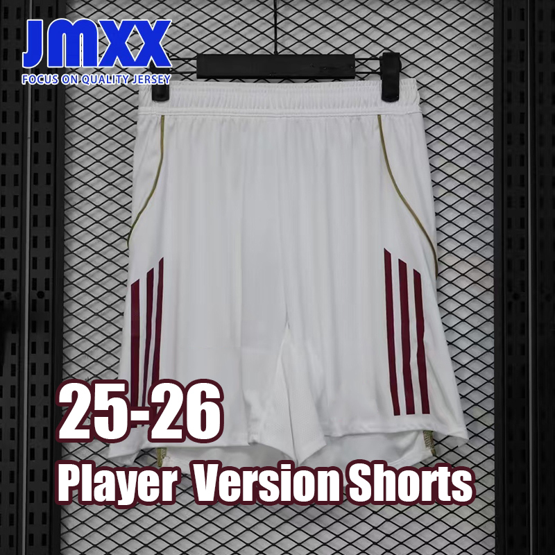 JMXX 25 26 Player Version Shorts Astoon Villaa Man Soccer Short Home Away Mens Sport Pants 2025 2026