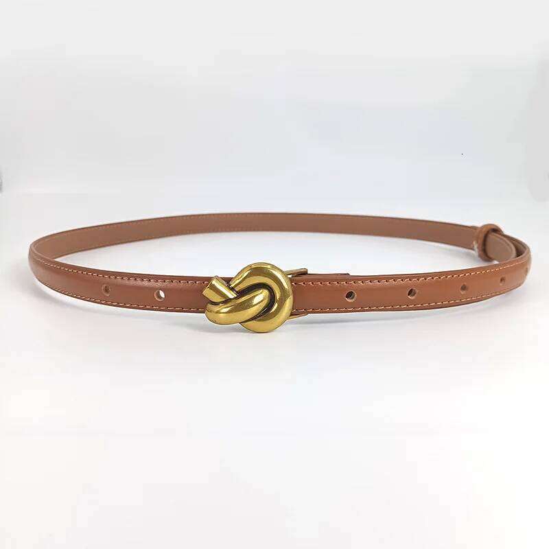Belts Designer Genuine Leather For Women Black Thin Women's Belts Female Knot Buckle small Corset Waistband Jeans Belt