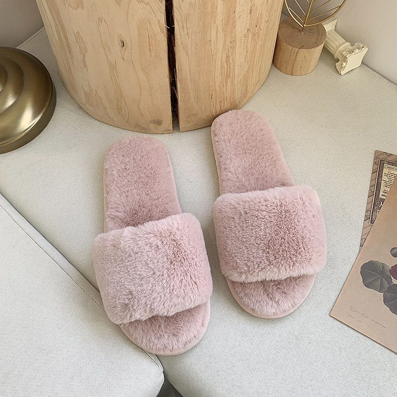 Free Shipping 2025 New Slides Designer Slippers Classic Autumn And Winter Cotton Hairy Slippers Womens Indoor Home Flat Bottom