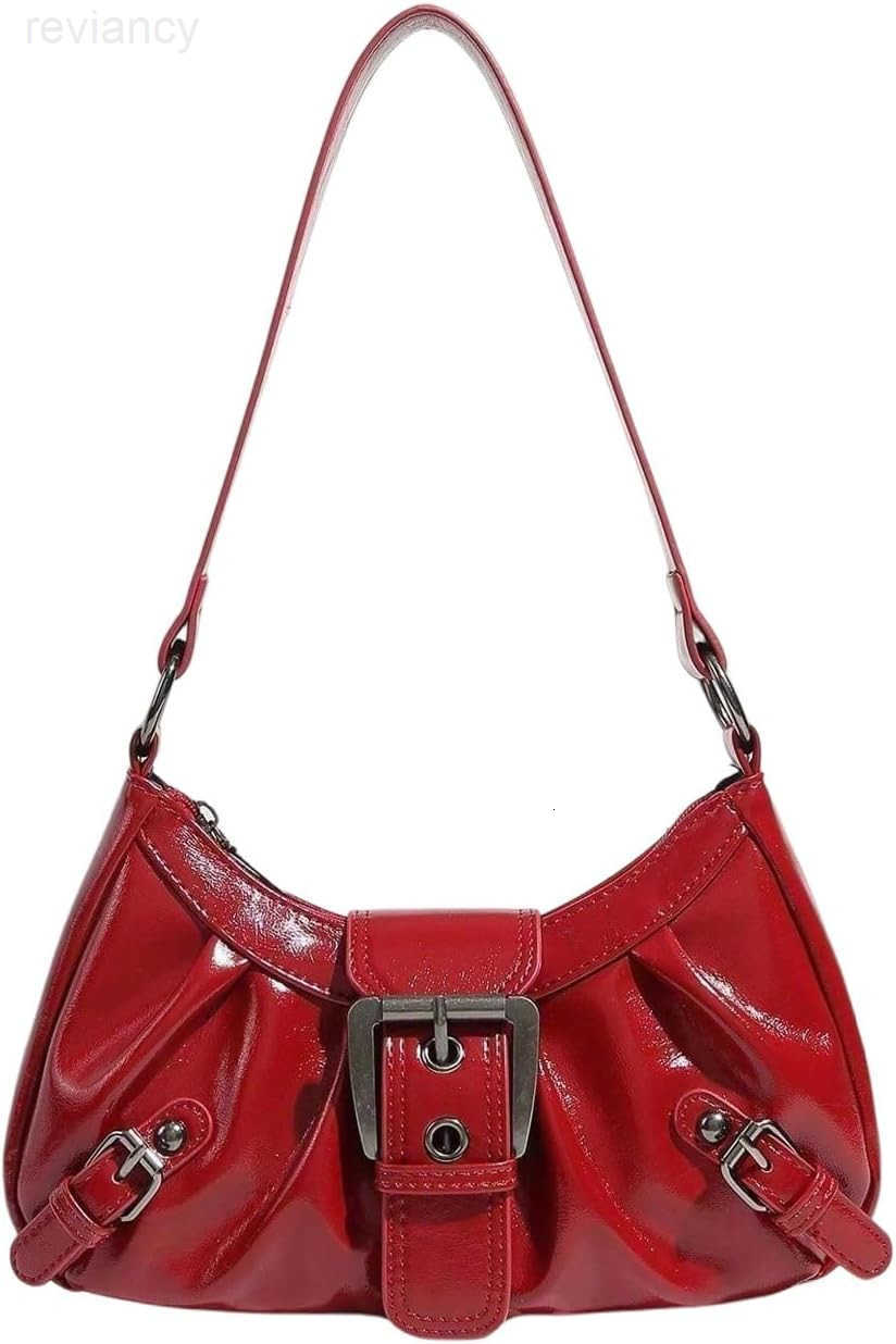 Womens Vintage Shoulder Bag Y2K Punk PU Leather Handbag CluTCh PurseW250908