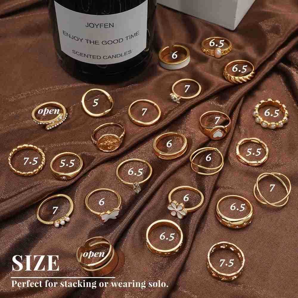 Gold Knuckle Rings Set for Women Dainty Simple Trendy Cute Stackable Finger Rings Pack Perfect for Stacking Layering on Thumb and Knuckle Mixed Size J