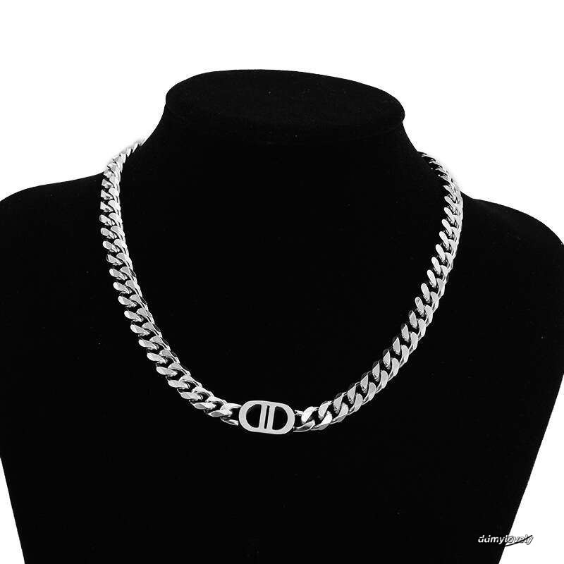 Stainless Jewelry Titanium Steel Double D Clavicle Chain Gold Necklace Unisex Couple Niche Bracelet Bangle ddmylovely ddmylovely ddmylovely