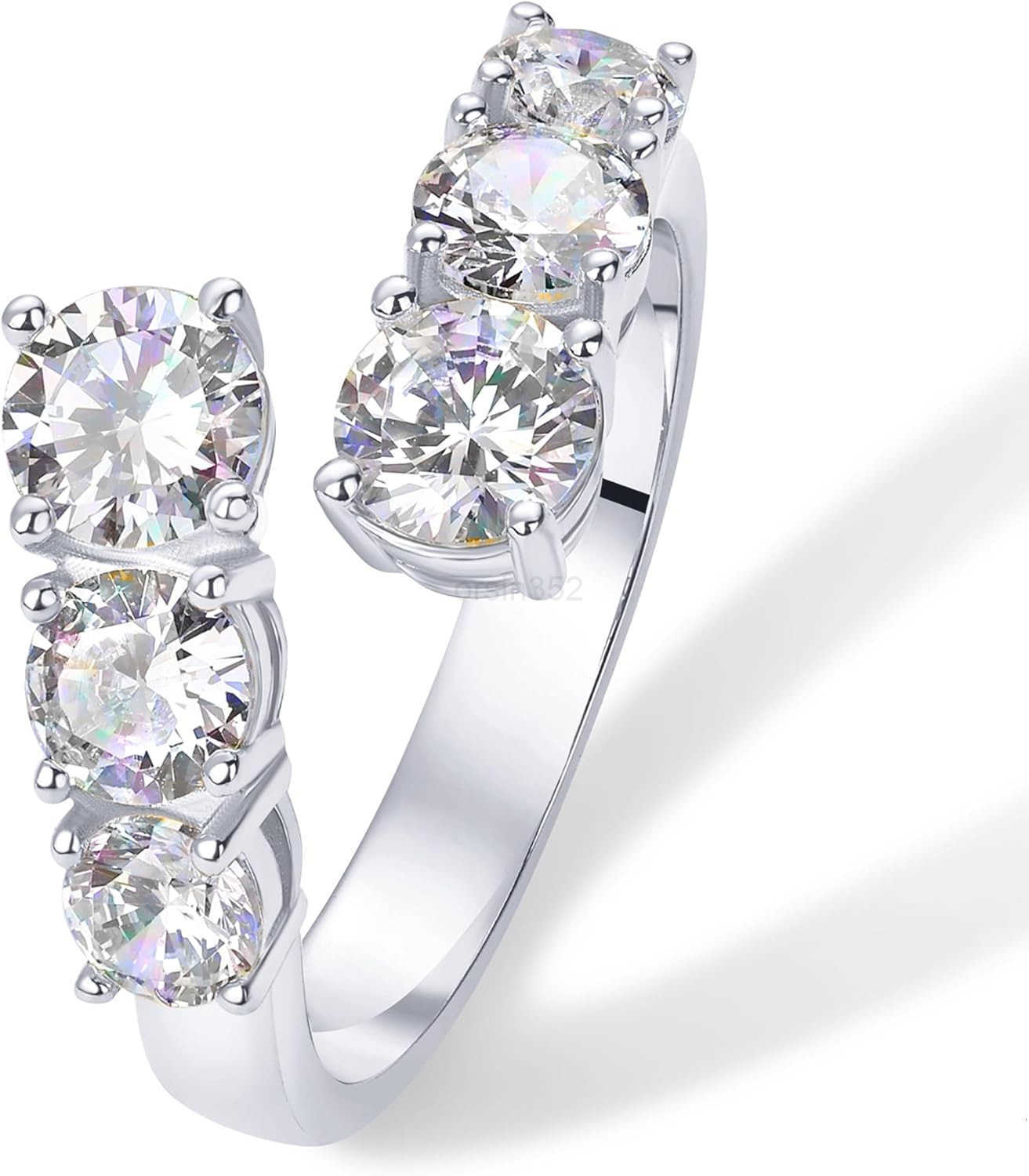 14K Gold Plated Cubic Zirconia Crossover Chunky Eternity Ring for Women Open Twist Stackable Bands CZ Statement RingsW250908